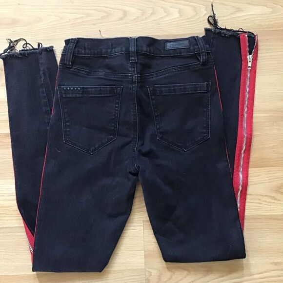 Blank NYC Jeans black skinny high rise red panel - Picture 4 of 4